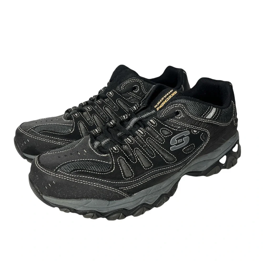 Skechers Men's 12 After Burn Memory Fit 50125EWW Black Running Shoes Sneakers - Picture 3 of 10